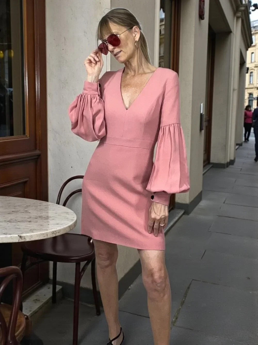 women's red dress plus size Ever-Pretty Shop Chiffon A-Line Short Sleeves with Bowknot High Slit Bridesmaid Dress